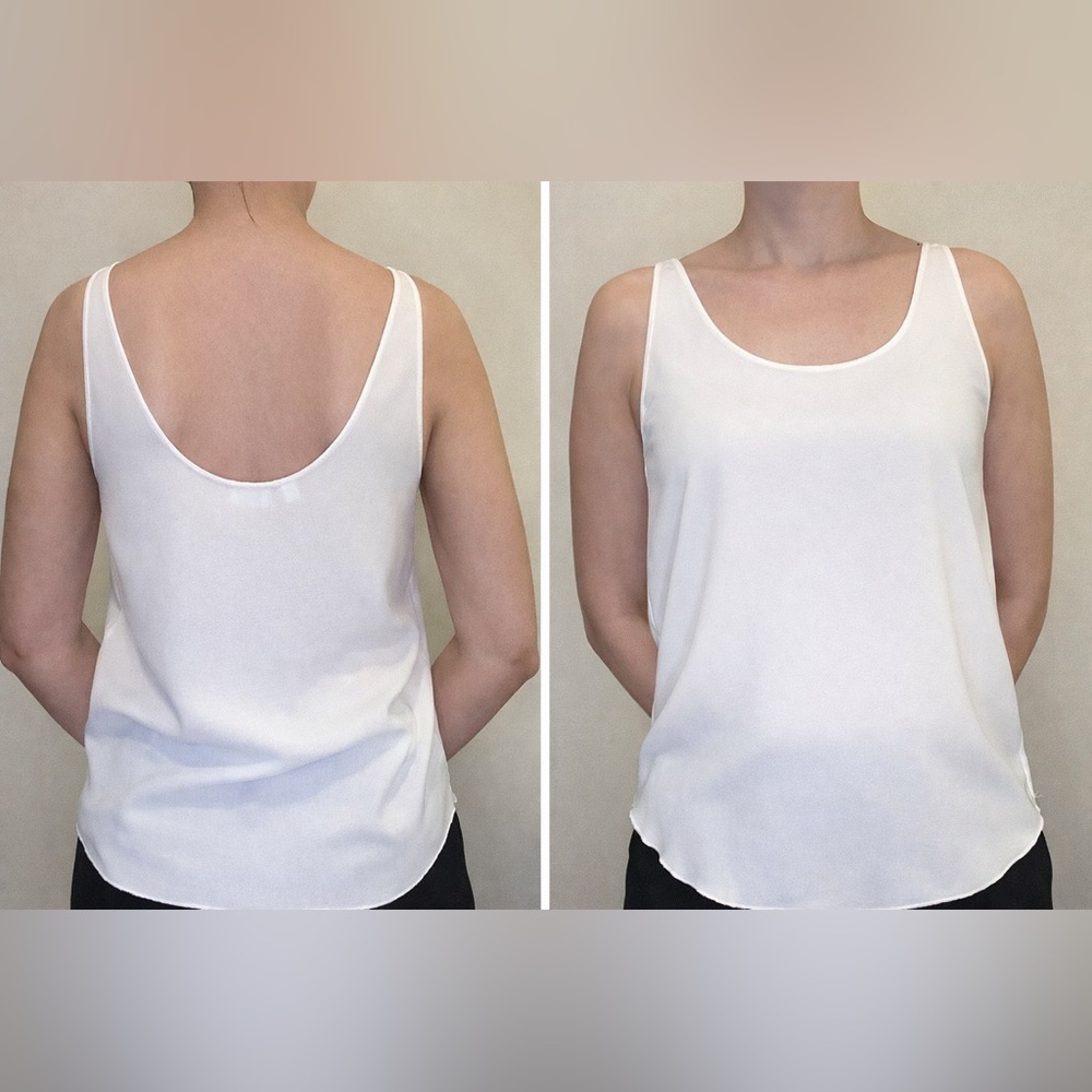 Aritzia Wilfred White Scoop Neck Tank Top XXS